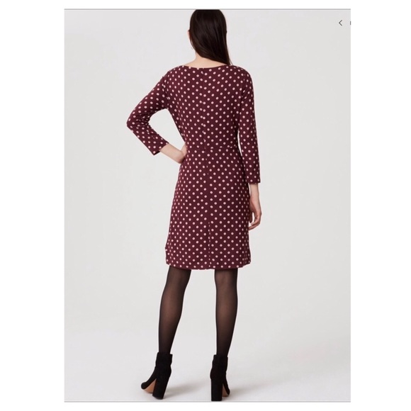LOFT XXSP DOT LONG SLEEVE DRESS NWT - Picture 2 of 6